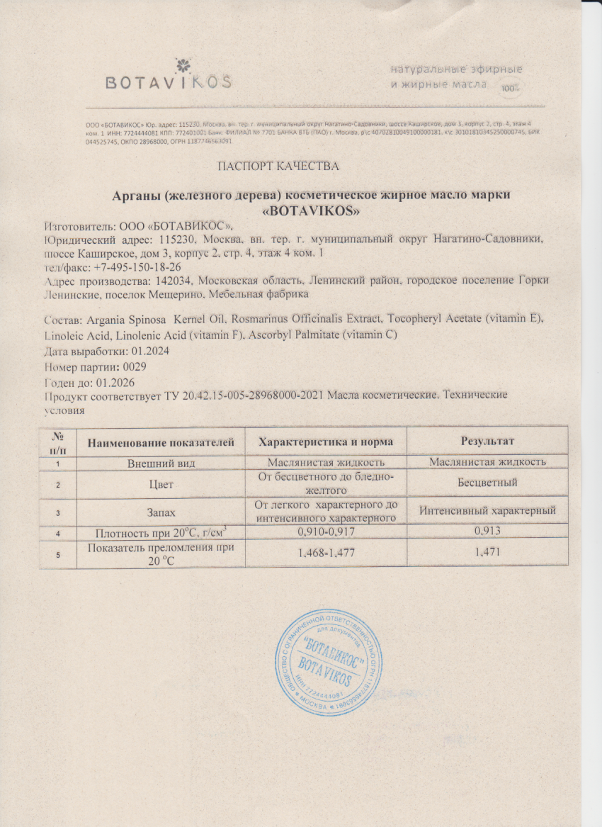 Паспорт №012024